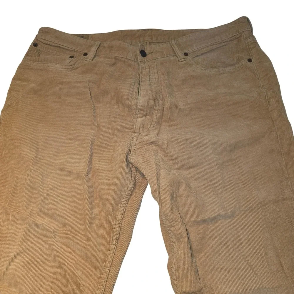 Polo Ralph Lauren Mens Corduroy Pants 38x32 Tan Beige Straight Fit Classic 5pock